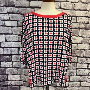 Talbots Pink, Blue & White Elbow Sleeve Blouse Size 2X